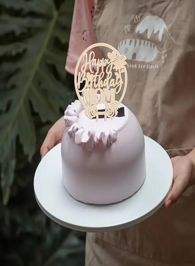Cliths Wooden "Happy Birthday Mom" Cake Topper - 7.68 x 5.91 Inch MDF Cake Decoration for Mother's Day, Birthday Party Birthday Cake Topper Happy Birthday Mom - Image 5